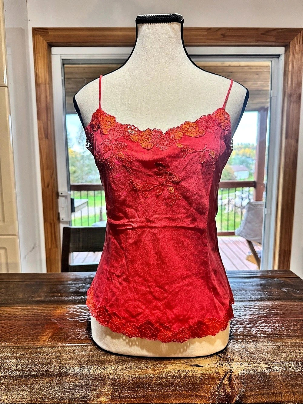 Josie Natori Silk Floral Lace Camisole Size Small Like New
